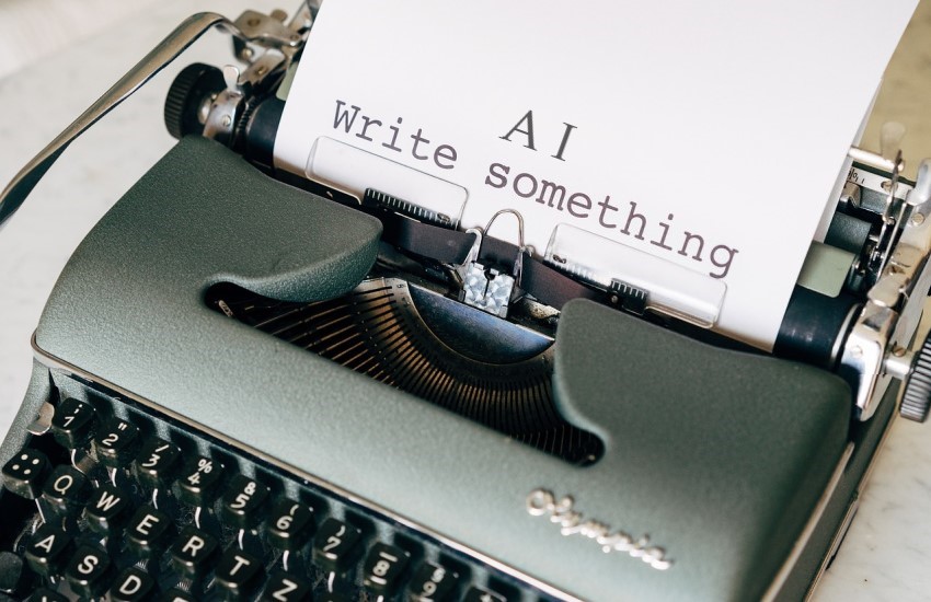 AI blog post: An old typewriter with &quot;AI Write something&quot;