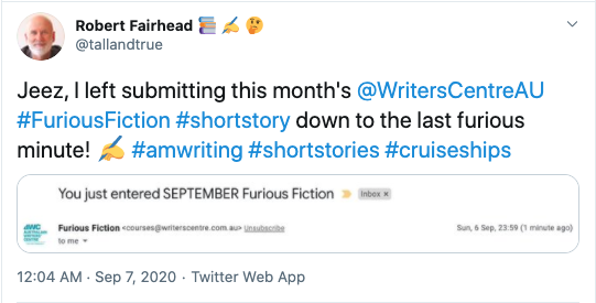 #FuriousFiction September - last furious minute tweet