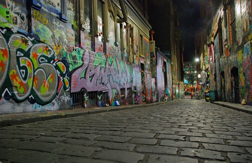 The Power of Two - a nighttime alley.